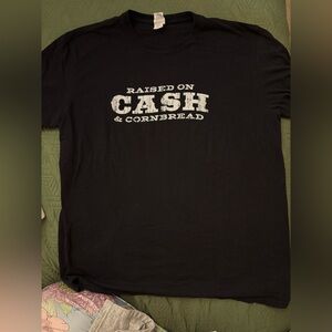 Gildan Black Tee with White Graphic